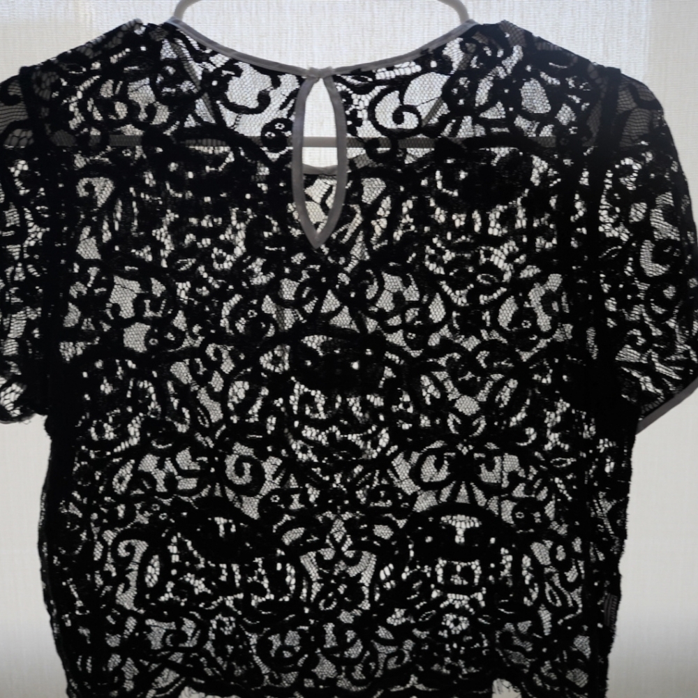 Black Lace Crop Top - Picture 2 of 3